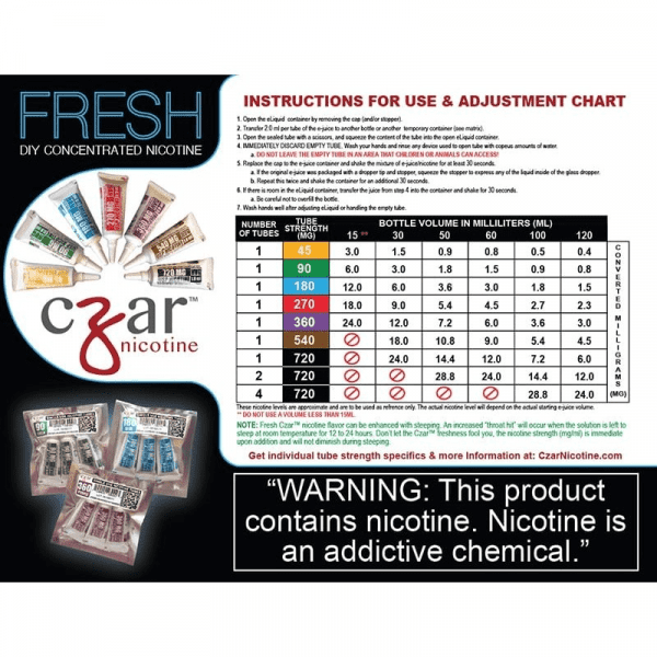 Czar Nicotine - 0.9mL Concentrated Nic Solution 270mg (5 Tubes Per Pack)